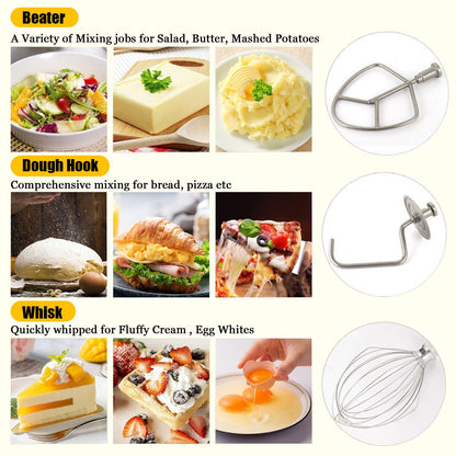 Commercial 5L/7L/10L stand mixer, 3 speed electric dough mixer for bread, cake and bakery use, white 7L