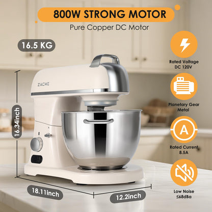 8.4QT commercial stand mixer, 800W, aluminum die-cast, NSF certified, stainless bowl with attachments