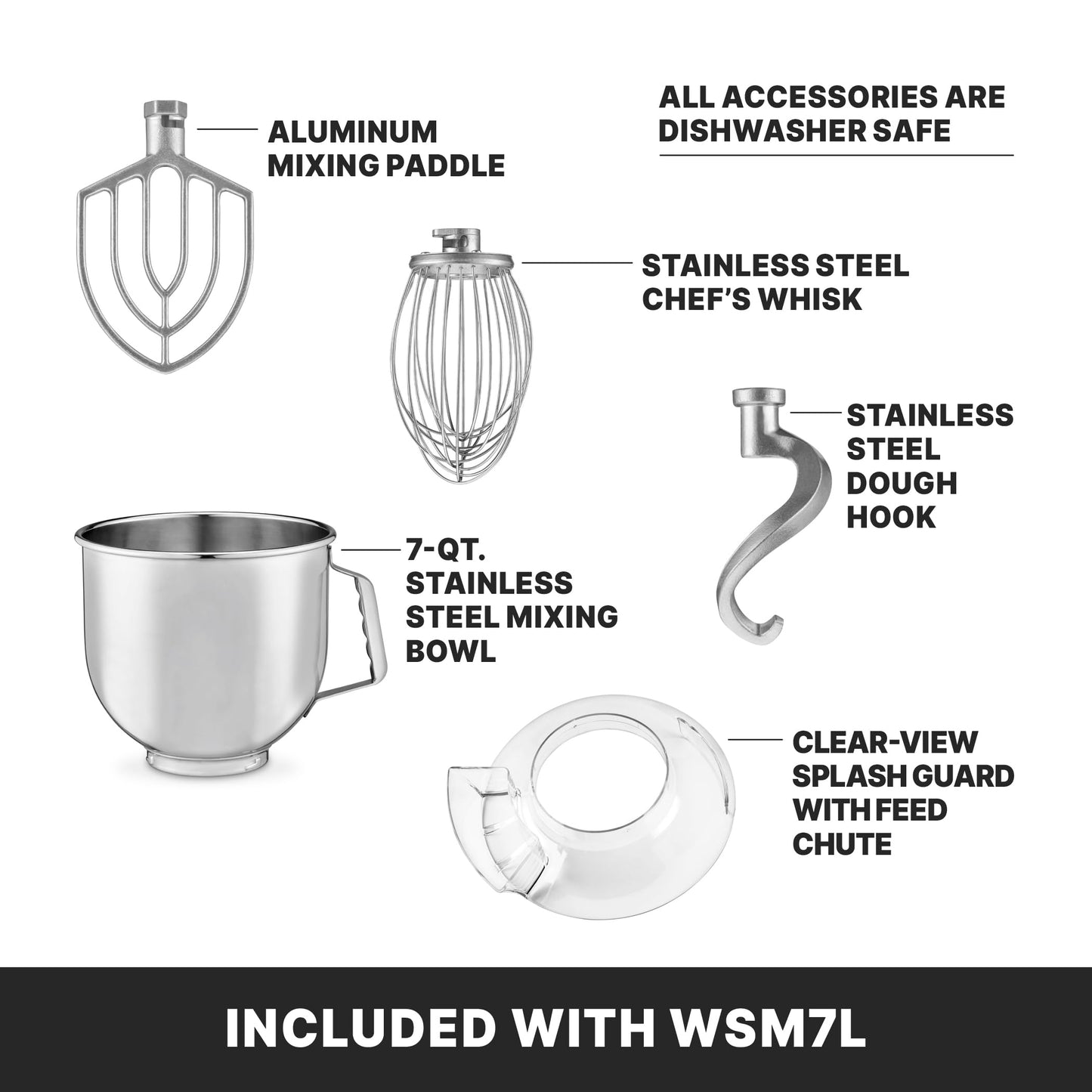 Waring commercial 7QT planetary stand mixer, tilt-head design, stainless bowl, 1/2 HP industrial mixer, blue