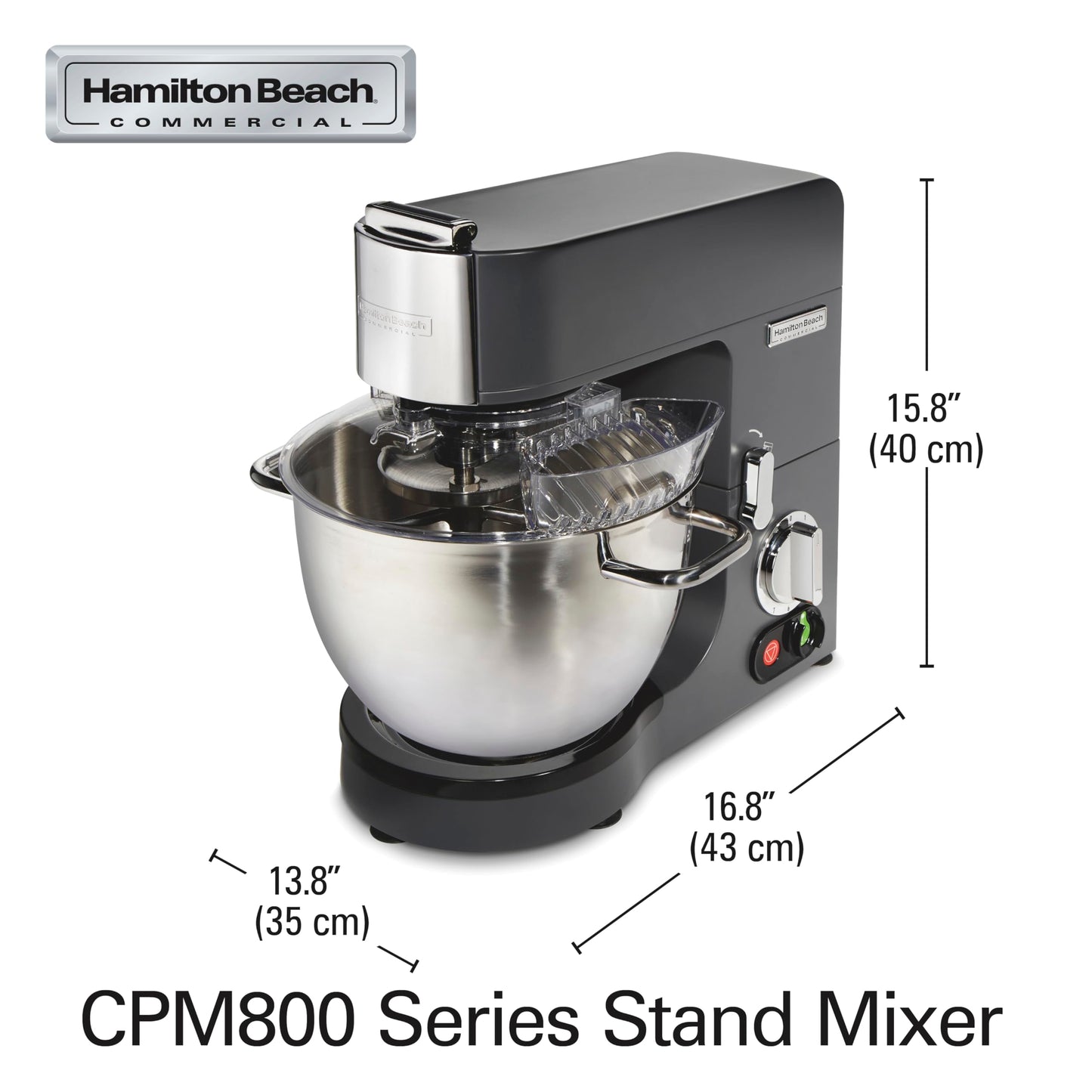 Hamilton Beach Commercial CPM800 8 Quart Stand Mixer, Die-Cast Aluminum, Black