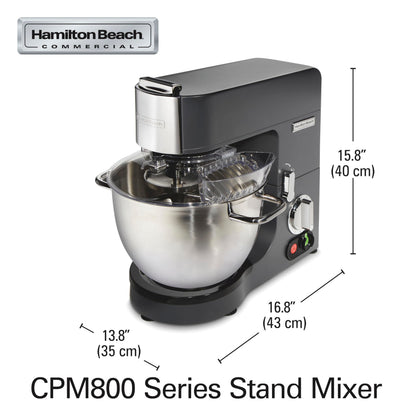 Hamilton Beach Commercial CPM800 8 Quart Stand Mixer, Die-Cast Aluminum, Black