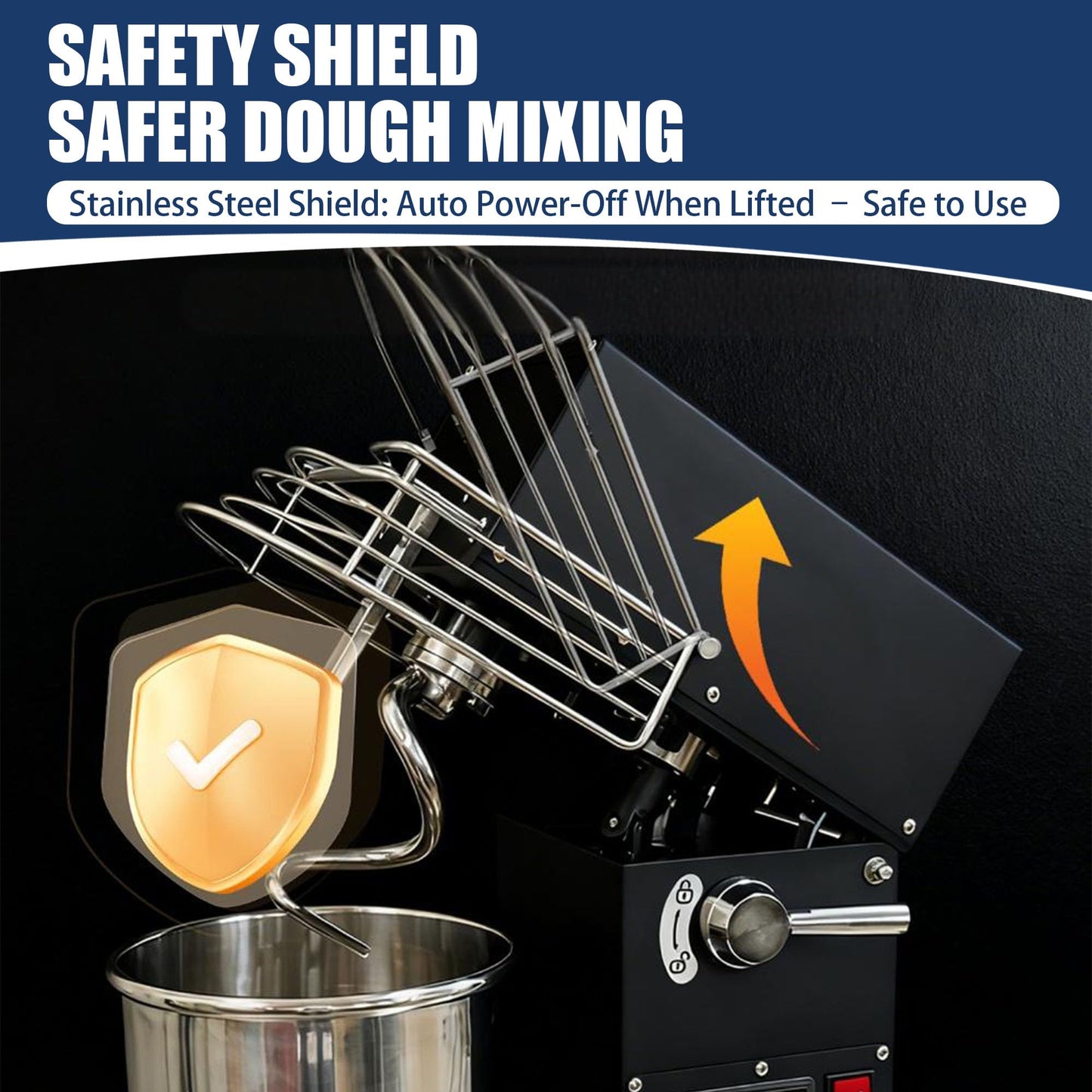 USAJZM 10.6QT commercial dough mixer, heavy-duty stand mixer with stainless bowl for bread, pizza and baking