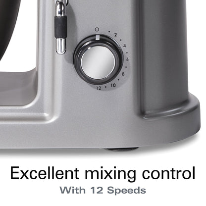Hamilton Beach Professional 5QT all-metal stand mixer, 12 speeds, attachment hub, includes beater, dough hook and whisk