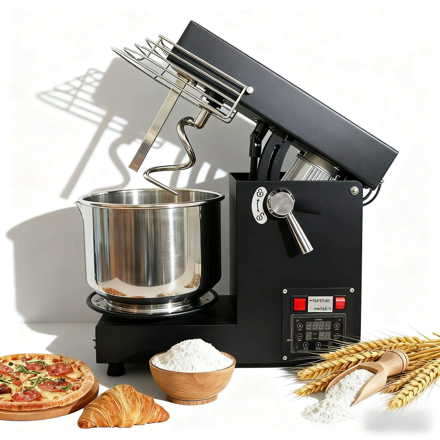 USAJZM 10.6QT commercial dough mixer, heavy-duty stand mixer with stainless bowl for bread, pizza and baking