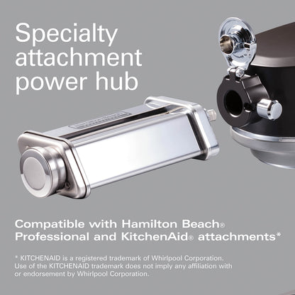 Hamilton Beach Professional 5QT all-metal stand mixer, 12 speeds, attachment hub, includes beater, dough hook and whisk