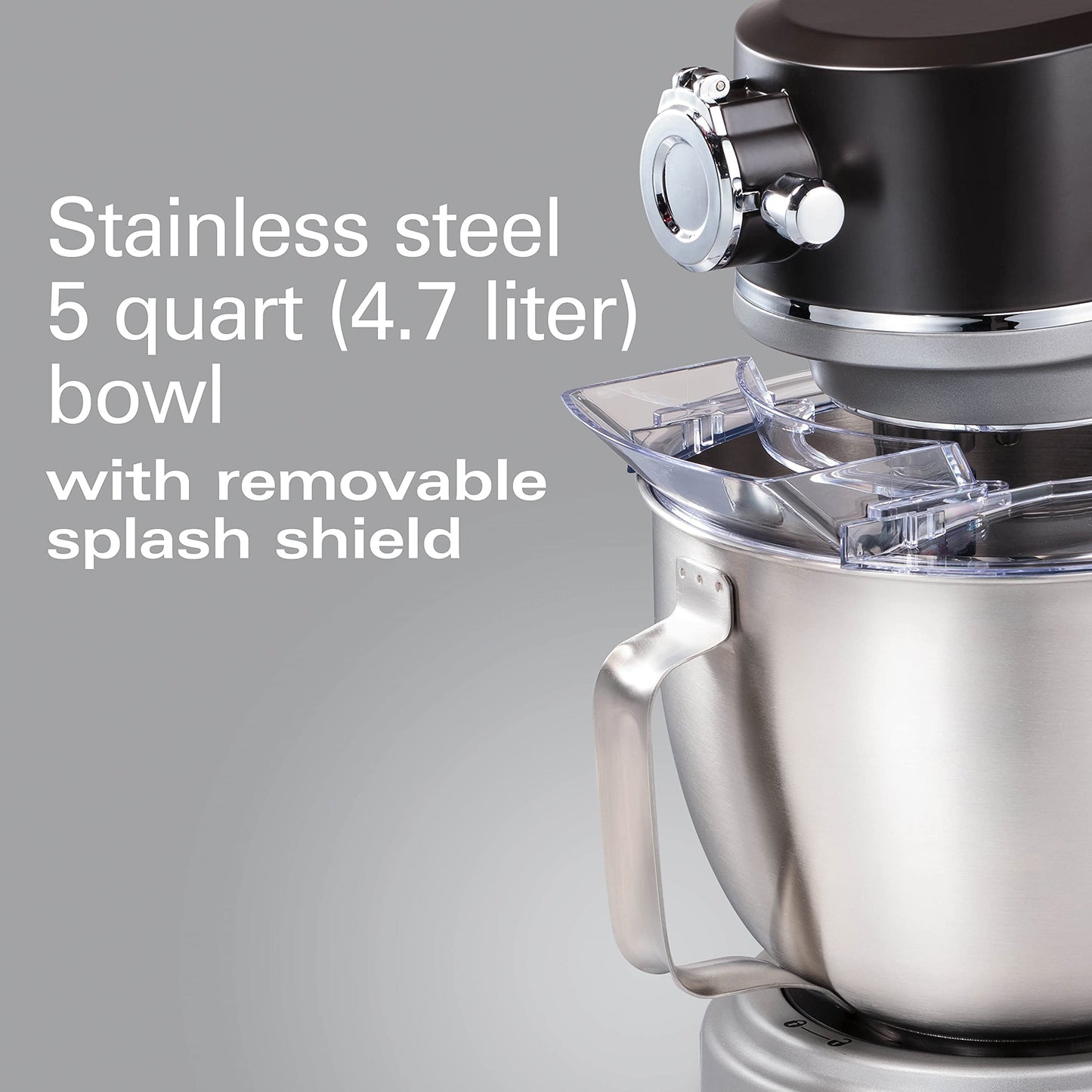 Hamilton Beach Professional 5QT all-metal stand mixer, 12 speeds, attachment hub, includes beater, dough hook and whisk